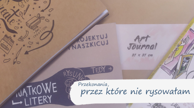 okładka wpisu przedstawia okładki książek i szkicowników